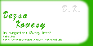 dezso kovesy business card