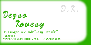 dezso kovesy business card